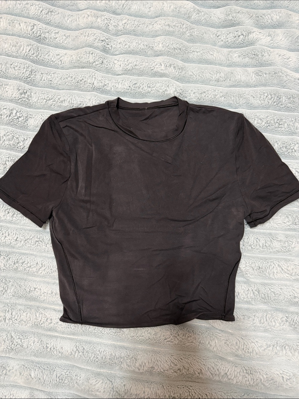 lululemon athletica Black Short Sleeve Crop Top